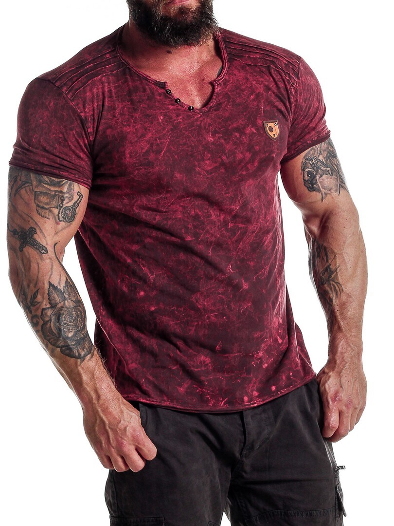 Wine Red Vintage Distressed T-shirt