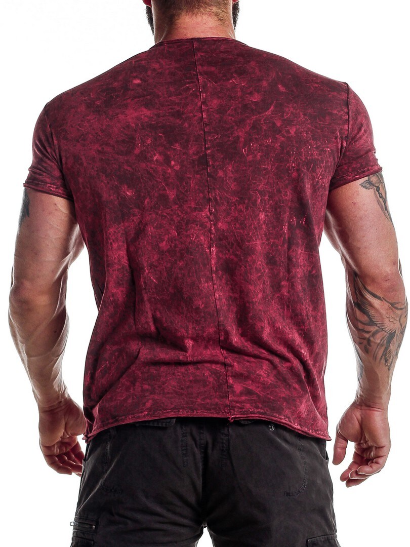 Wine Red Vintage Distressed T-shirt