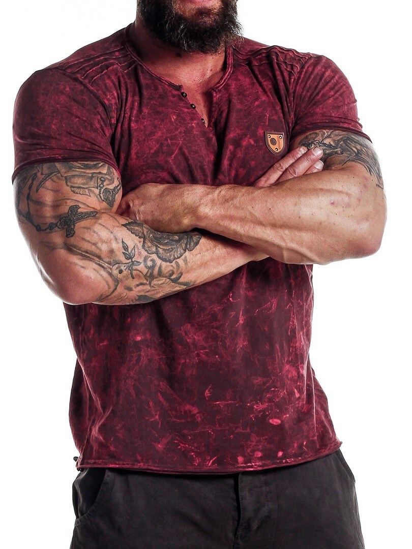 Wine Red Vintage Distressed T-shirt