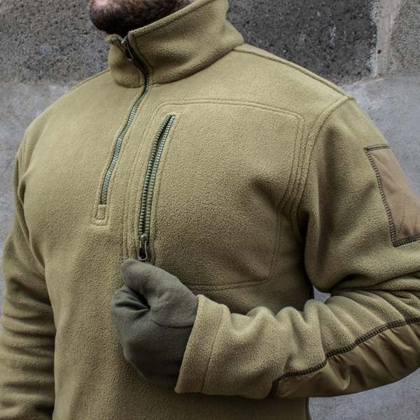 Mens Comfortable And Warm Fleece Tactical Pullover