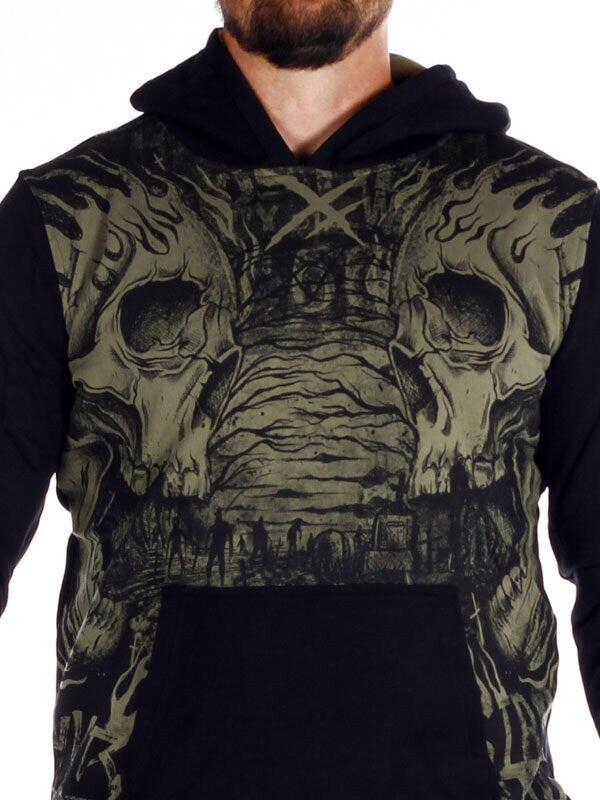 Hyraw Cemetery Hoodie - Black / Green