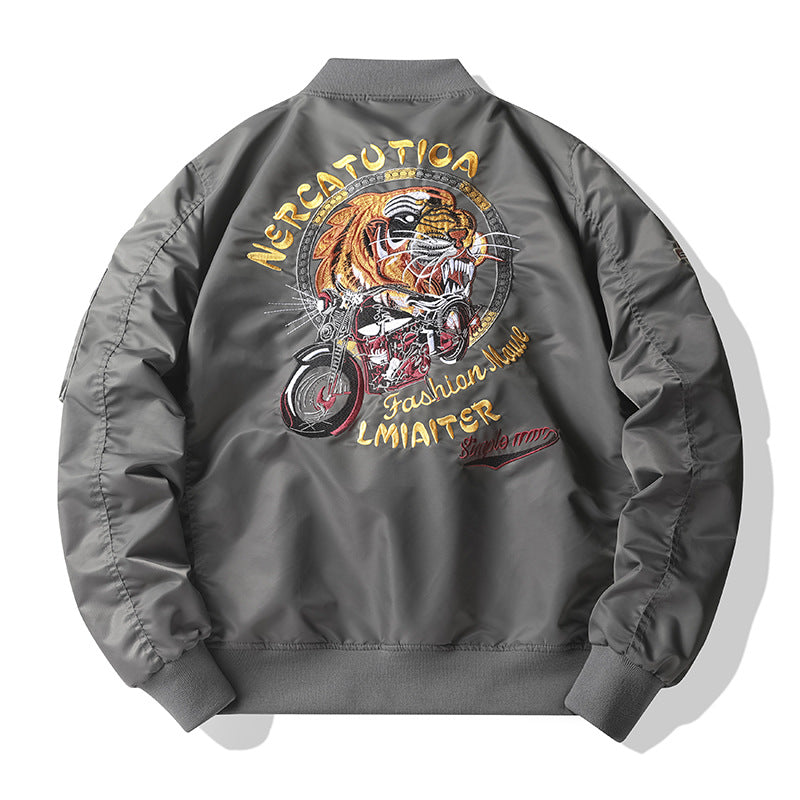 Jacket Tiger embroidered baseball jacket large size jacket