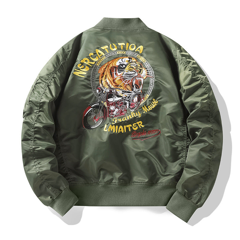 Jacket Tiger embroidered baseball jacket large size jacket