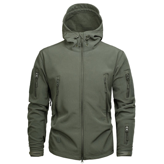 Mens Patterned Softshell Rain And Windproof Jacket