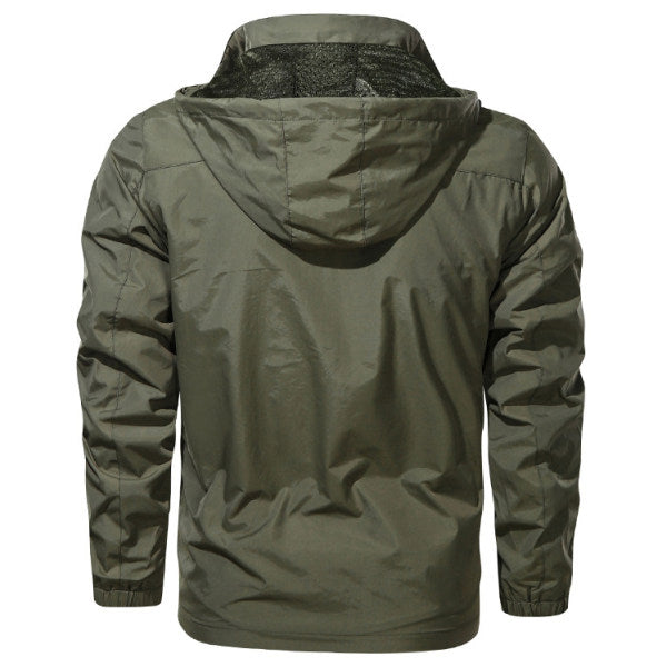 Mens Outdoor Jacket Hooded Windbreaker Breathable Top Coat