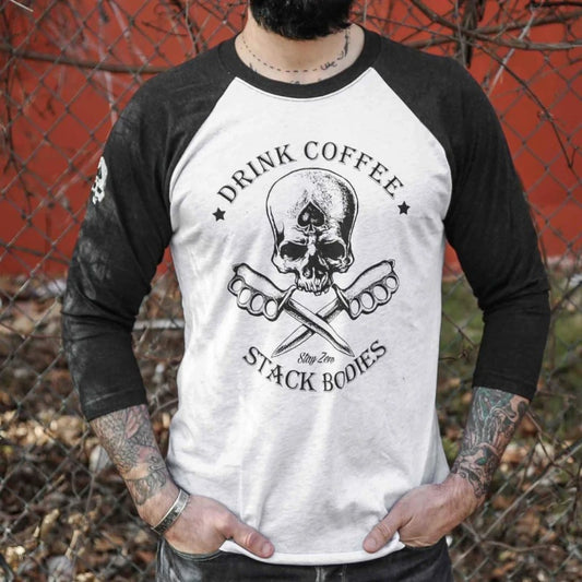 Plus Size Coffee & Bodies Long Sleeve - Black/White