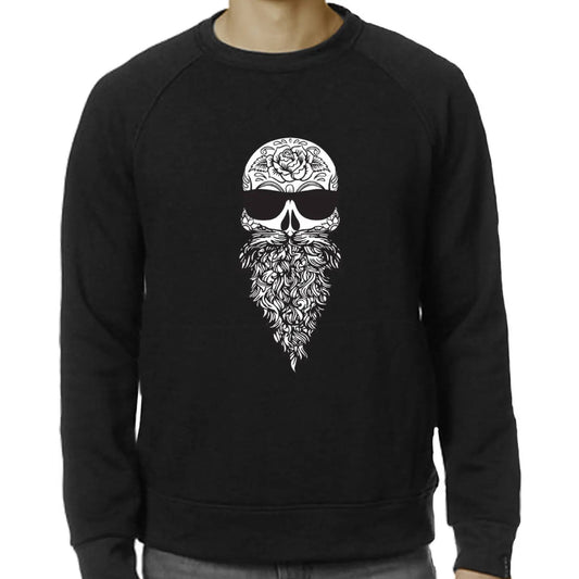 Plus Size Floral Bearded Skull Long Sleeve