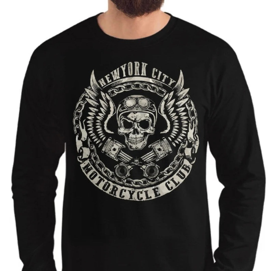 Plus Size NYC Motorcycle Club Long Sleeve - Black