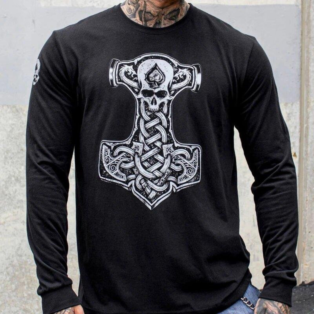 Plus Size THOR Skull Long Sleeve - Black