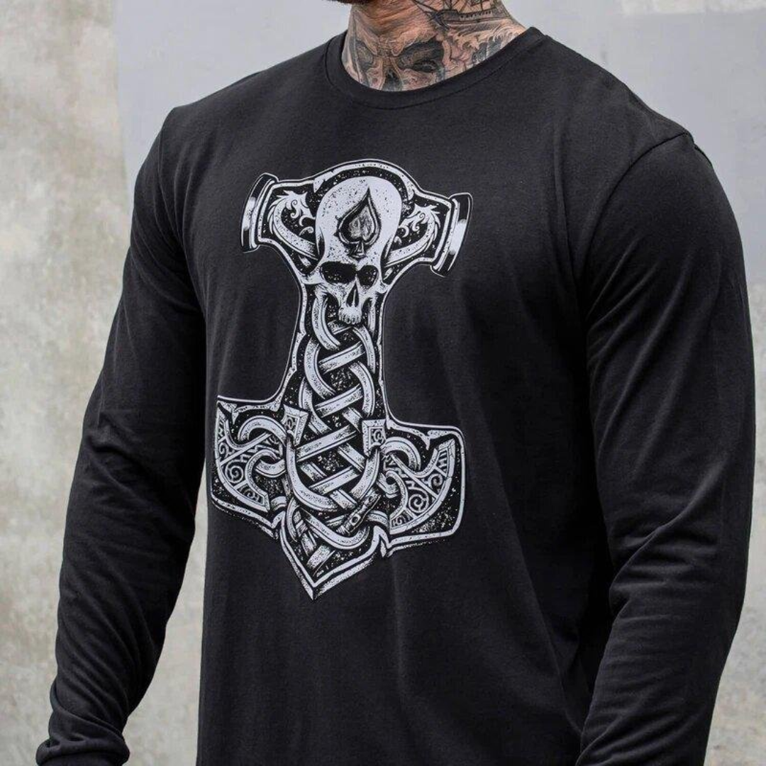 Plus Size THOR Skull Long Sleeve - Black