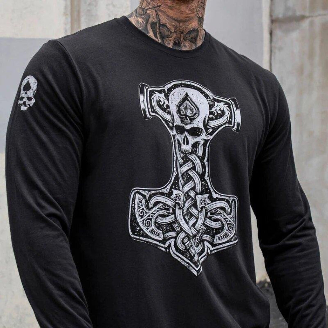 Plus Size THOR Skull Long Sleeve - Black