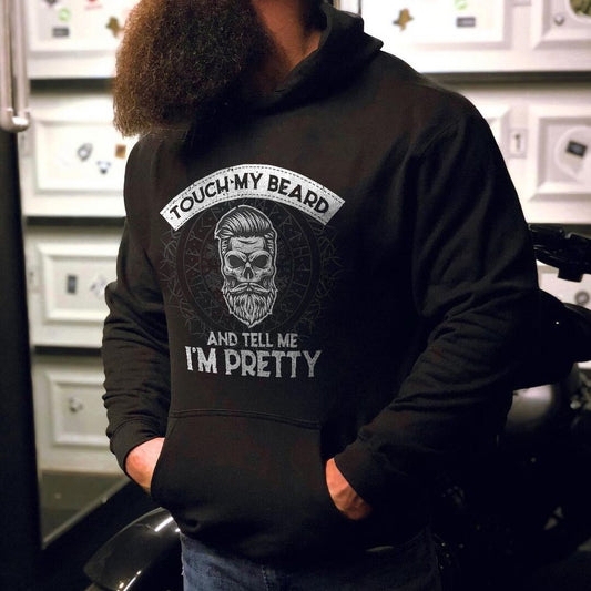 Plus Size Touch My Beard Hoodie - Black