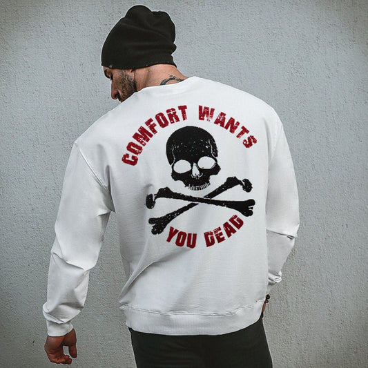 Plus Size Comfort Wants You Dead Long Sleeve - White