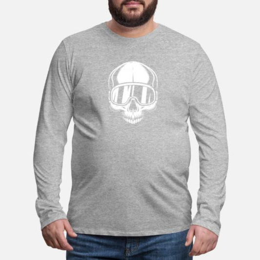 Plus Size Skull with Ski Goggles Long Sleeve