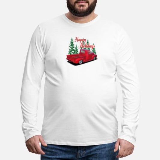 Plus Size Holiday Truck  Long Sleeve - White