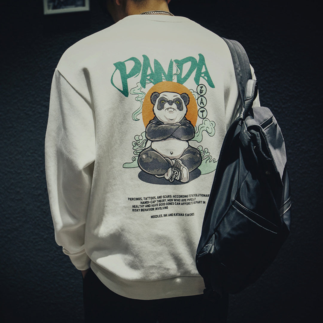 Plus Size PANDA Print Long Sleeve