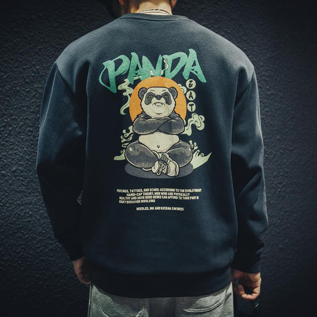 Plus Size PANDA Print Long Sleeve