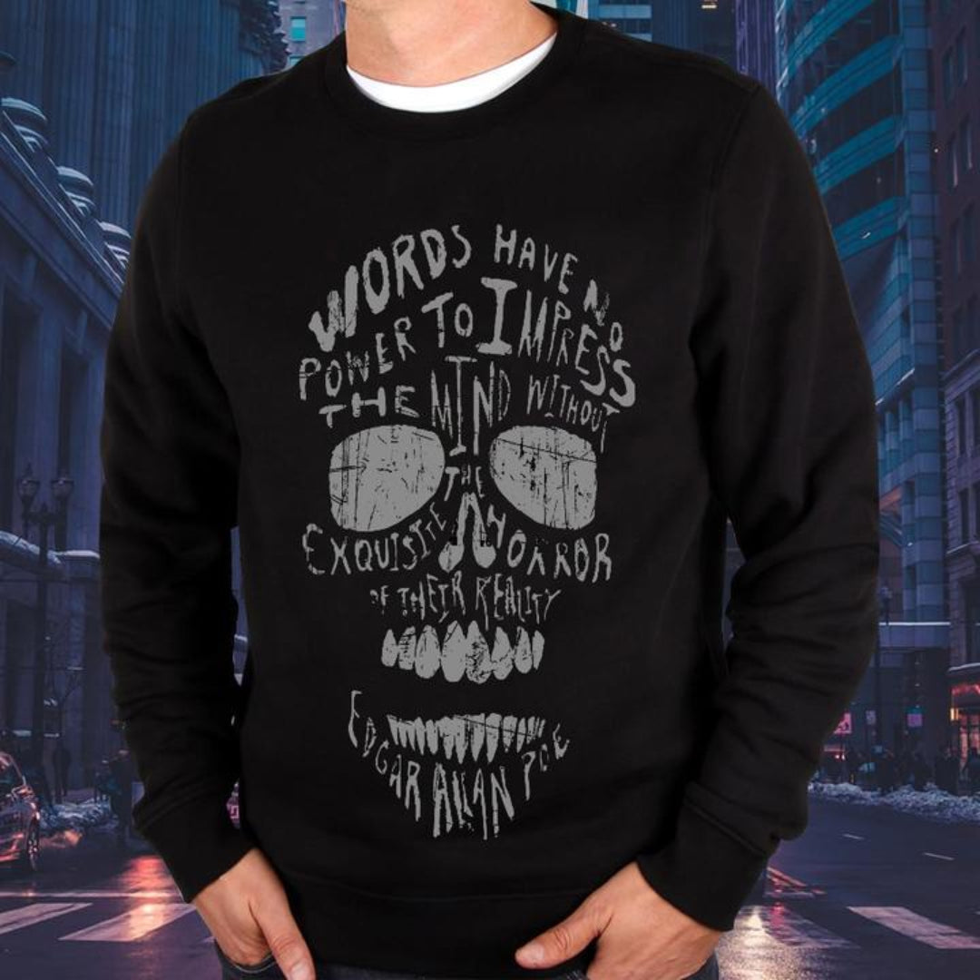 Plus Size Words Have No Power To Impress The Mind Graphic Long Sleeve - Black