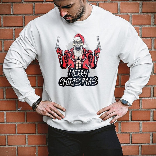 Plus Size Merry Christmas Skeleton Long Sleeve - White