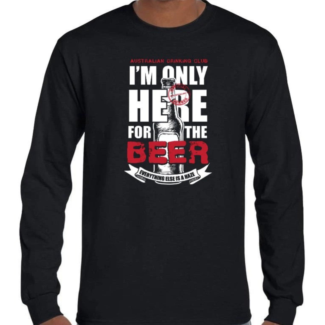 Plus Size Only Here for the Beer Longsleeve - Black